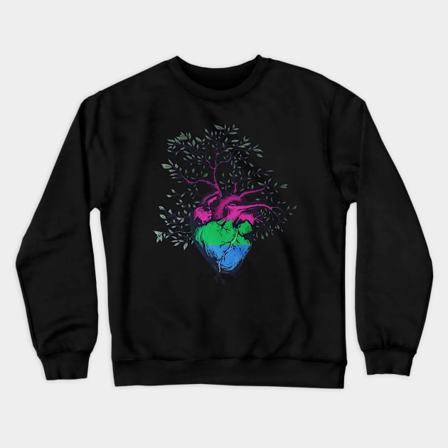 Polysexual Heart Tree of Life Crewneck Sweatshirt by Psitta